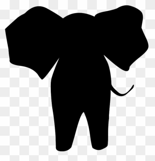 Thumb Image - Simple Clipart Elephant Silhouette - Png Download