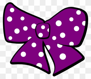 Purple Polka Dot Bow Clipart , Png Download - Minnie Mousepoka Dots Black And White Transparent Png