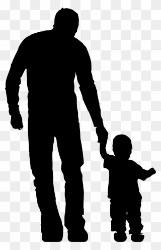 Png Black N White People Dad - Father And Child Drawing Clipart