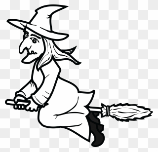 Witchcraft Drawing Transparent & Png Clipart Free Download - Halloween Witch Clipart Black And White