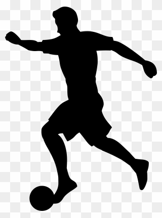Shoe Black And White Knee Human Behavior Recreation - Silhouette Football Player Png Clipart