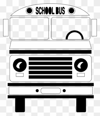 Black And White School Bus Clipart Picture Free Download - Bus Clipart Black And White Free - Png Download