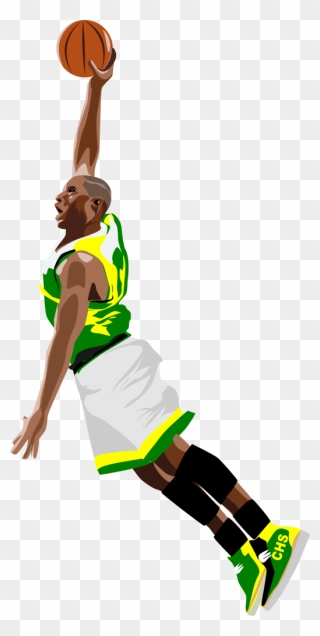 Boy Running In Basketball Uniform Clipart Clip Art - Lebron James Dunk Png Transparent Png
