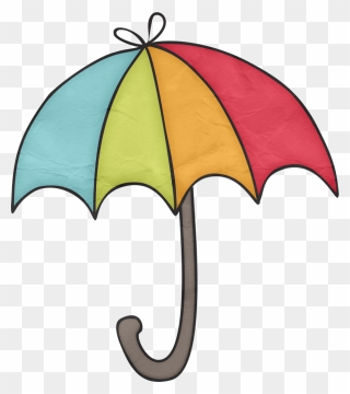Umbrella With Rain Cartoon Clipart