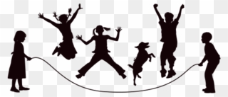 Transparent Children Playing Silhouette Png - Kids Jump Roping Silhouette Clipart