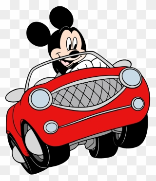 Mickey Mouse Clip Art - Mickey Mouse In His Car - Png Download