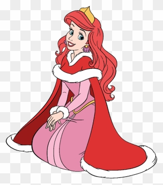 The Little Mermaid Christmas Clip Art - Princess Ariel Winter Dress - Png Download