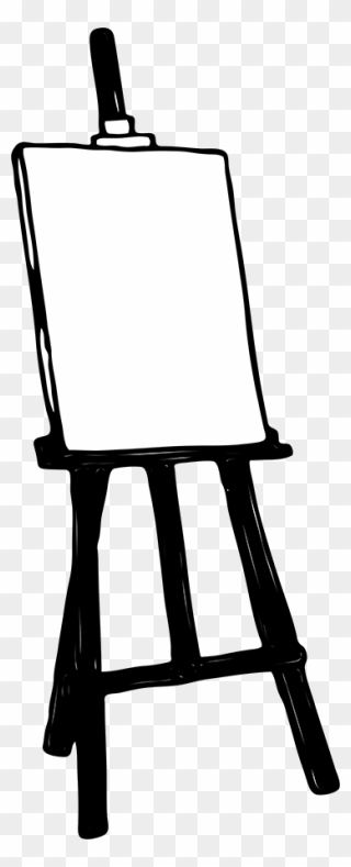 Painter Clipart Easel Board, Painter Easel Board Transparent - Black And White Easel - Png Download