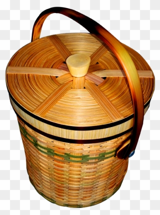 Exclusionary Light Brown Bamboo Tiffin Box - Storage Basket Clipart