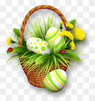 Easter Basket Bunny Png Clipart - Easter Basket Png Transparent Png