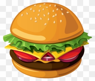 Hamburger Fast Food Cheeseburger Breakfast French Fries - Transparent Background Hamburger Clipart - Png Download