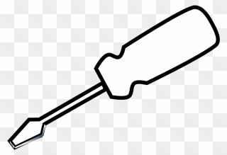 Screw Clipart - Screwdriver Clipart Black And White - Png Download