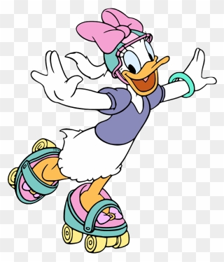 Daisy Duck Roller Skates Clipart
