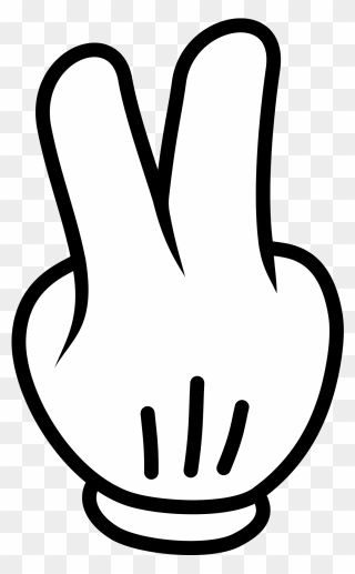 Transparent Middle Finger Clipart - Mickey Mouse Peace Hand Png