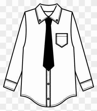 Dress Shirt Tie Clipart - Shirt With Tie Clipart - Png Download