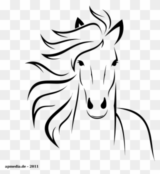 White Horse By Marauder - Simple Horse Drawing Easy Clipart
