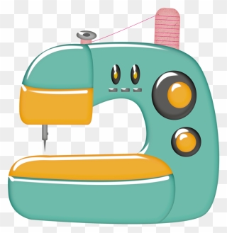 Patch Clipart Stitching - Sewing Machine Cartoon - Png Download