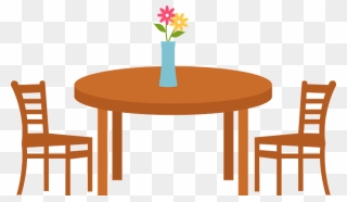 Table Chair Vase Clipart - Chair - Png Download