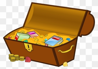Clipart Box Chest - Treasure Chest With Books - Png Download