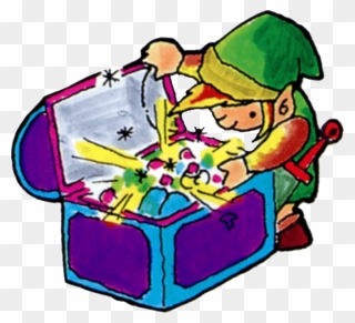 Tloz Link Opening A Treasure Chest Artwork - Link Opening Chest Art Clipart