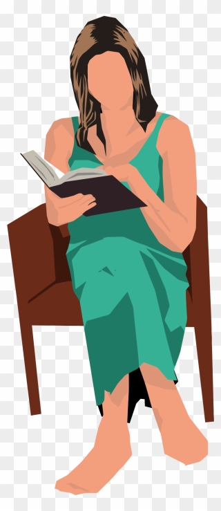 Woman Sitting In Chair Reading Picture Library - Woman Sitting In Chair Clipart - Png Download