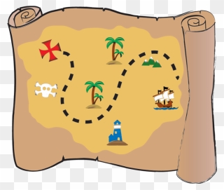 Treasure Clipart Treasure Map, Treasure Treasure Map - Pirate Treasure Map Cartoon - Png Download