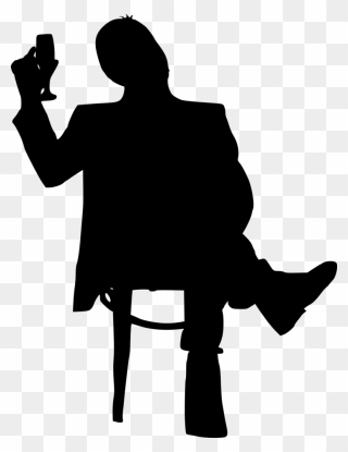 Authors Chair Png - Sitting On Chair Silhouette Png Clipart