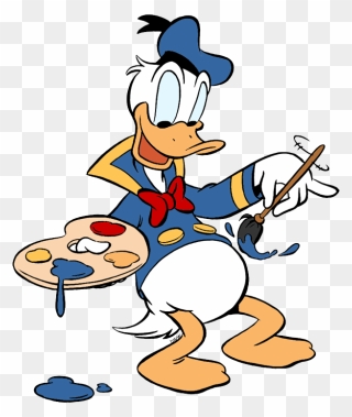 Disney Clipart Donald Duck - Donald Duck Painting Cartoon - Png Download