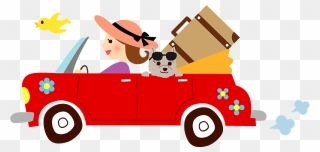 Woman Car Travel Clipart - 車 イラスト 素材 フリー - Png Download