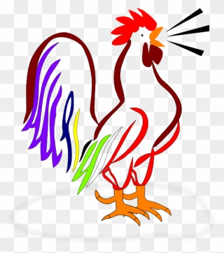 Rooster Crowing Clipart Transparent Background - Png Download