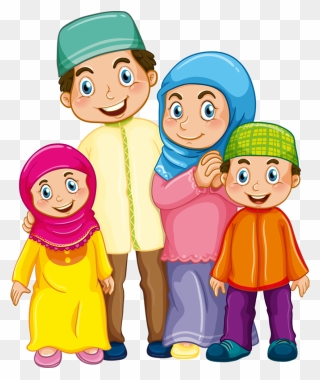 Muslim Family Clip Art - Muslim Family Clipart - Png Download