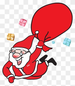 Sjov Nisse Clipart Santa Claus Christmas Gift Free - Merry Christmas Sticker Download - Png Download