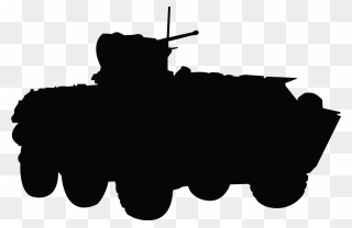 Silhouette Military Clip Art - Armored Vehicle Silhouette - Png Download