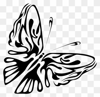Black Png Butterfly Shape - Brush-footed Butterfly Clipart