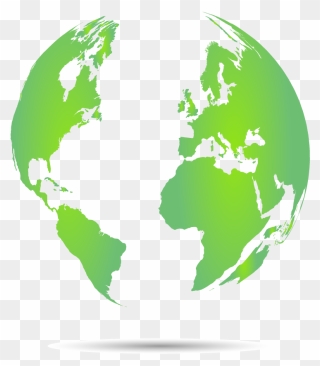 Green Globe Transparent Background - Transparent Globe Black And White Clipart