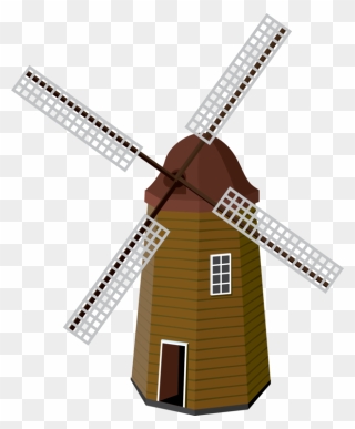 Windmill Public Domain Wind Turbine Pinwheel - Windmill Clipart Transparent Background - Png Download
