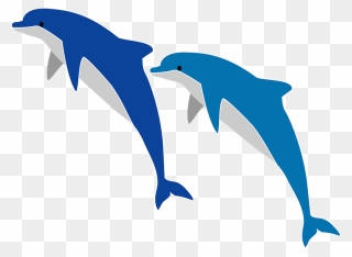 Dolphins Jumping Clipart - イルカ 二 匹 イラスト - Png Download