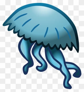 Free Clipart Of A Blue Jellyfish - Qualle Clipart - Png Download