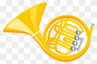 French Horn Musical Instrument Clipart - 金 管楽器 イラスト フリー - Png Download