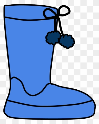 Boots, Pom-poms, Snow, Rain, Blue - Snow Boot Clipart - Png Download
