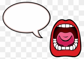 Talking Mouth Clipart - Mouth With A Speech Bubble - Png Download