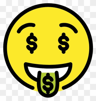 Money-mouth Face Emoji Clipart - Money - Png Download