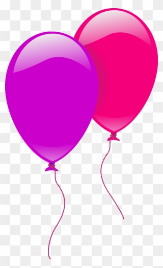 Party Balloons Two - Pink And Purple Balloons Clipart - Png Download