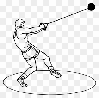Hammer Throw Track & Field Sports Athlete Drawing - Track And Field Hammer Throw Clipart - Png Download