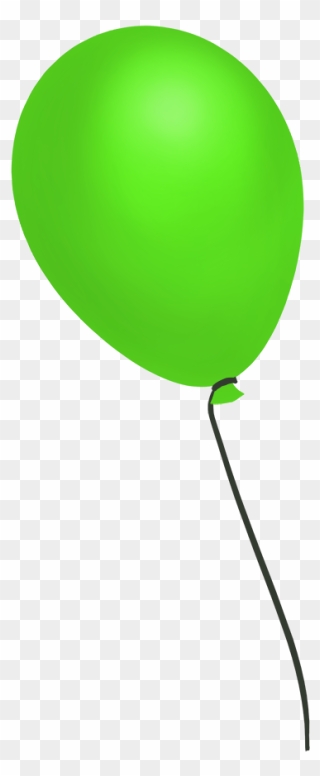 Green Flying Balloon - Green Balloon Clip Art - Png Download