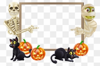 Halloween Landscape Trick Or Treating Clip Art - Halloween Frame Png Transparent