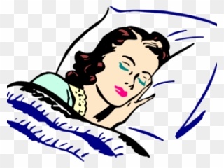 Sleeping Clipart Comfy Bed - Sleeping Woman Clipart - Png Download