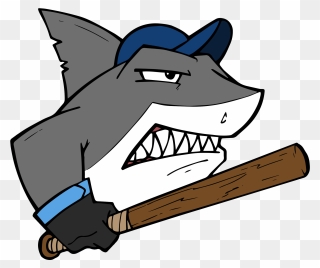 Baseball Clipart Shark - Shark With A Bat - Png Download