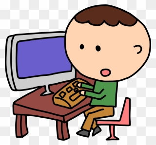 Kid On Computer Clipart - Png Download