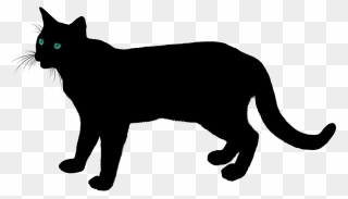 Green-eyed Black Cat Clipart - Rottweiler Moving Silhouette - Png Download